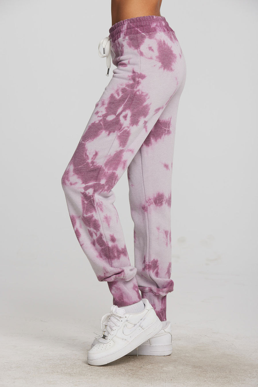 Zuma Cotton Terry Joggers with Rib And Shoestring Tie Womens chaserbrand