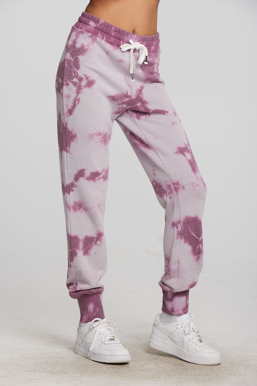 Zuma Cotton Terry Joggers with Rib And Shoestring Tie Womens chaserbrand