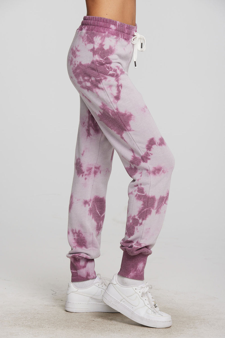 Zuma Cotton Terry Joggers with Rib And Shoestring Tie Womens chaserbrand