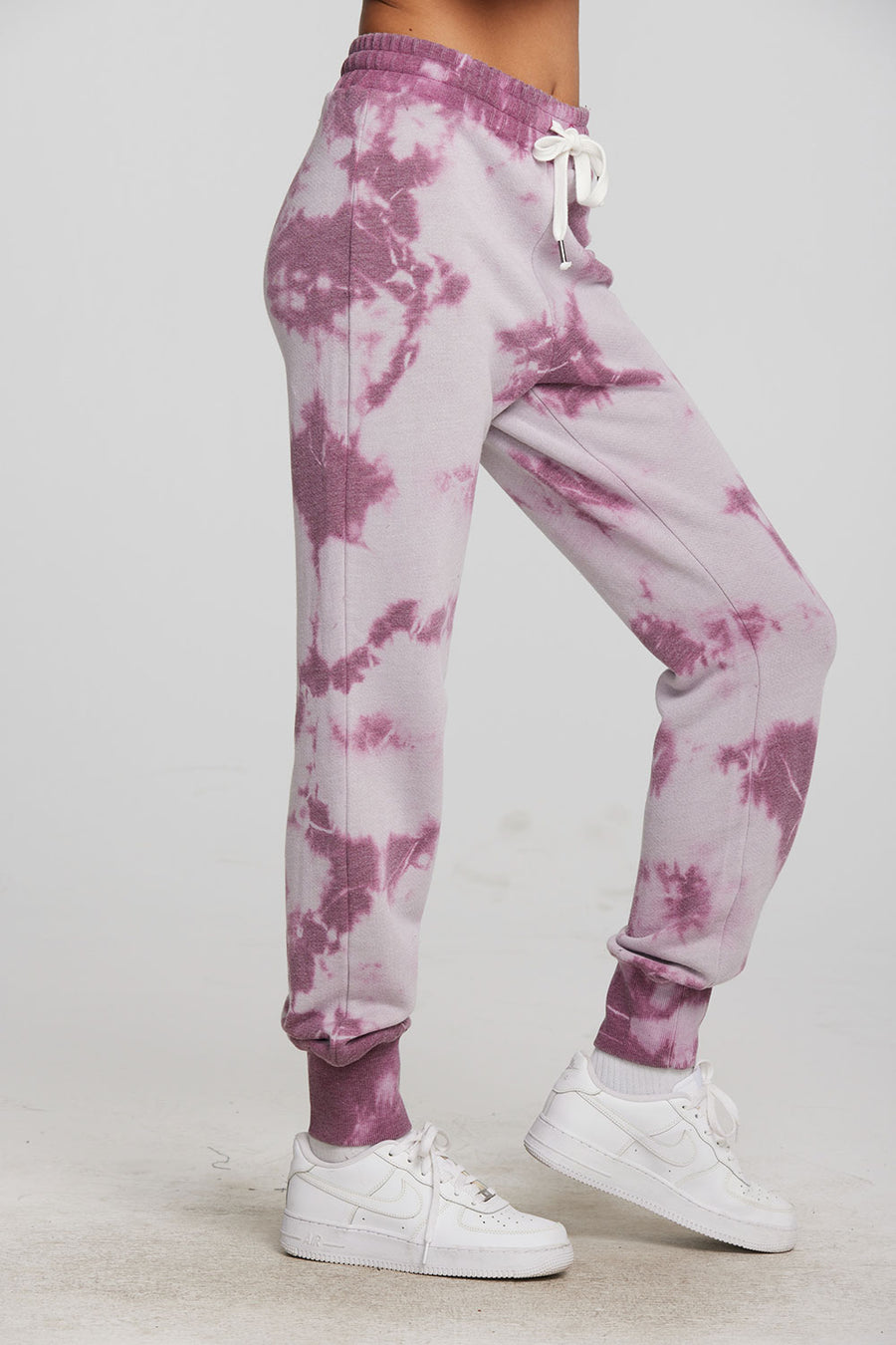 Zuma Cotton Terry Joggers with Rib And Shoestring Tie Womens chaserbrand