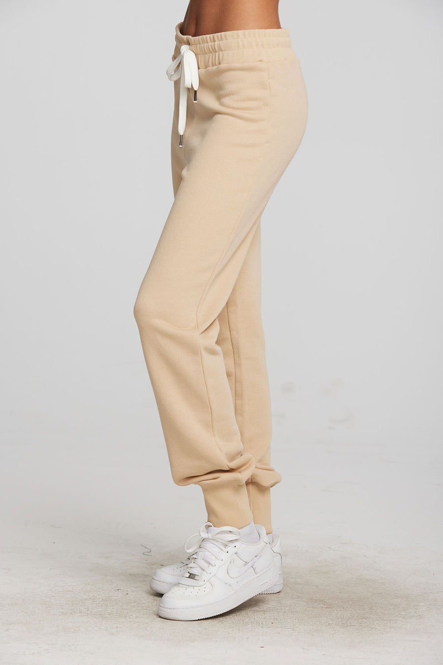 Zuma Cotton Terry Joggers with Rib And Shoestring Tie Womens chaserbrand