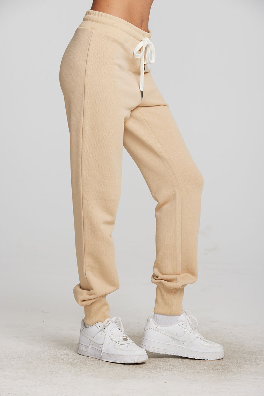 Zuma Cotton Terry Joggers with Rib And Shoestring Tie Womens chaserbrand