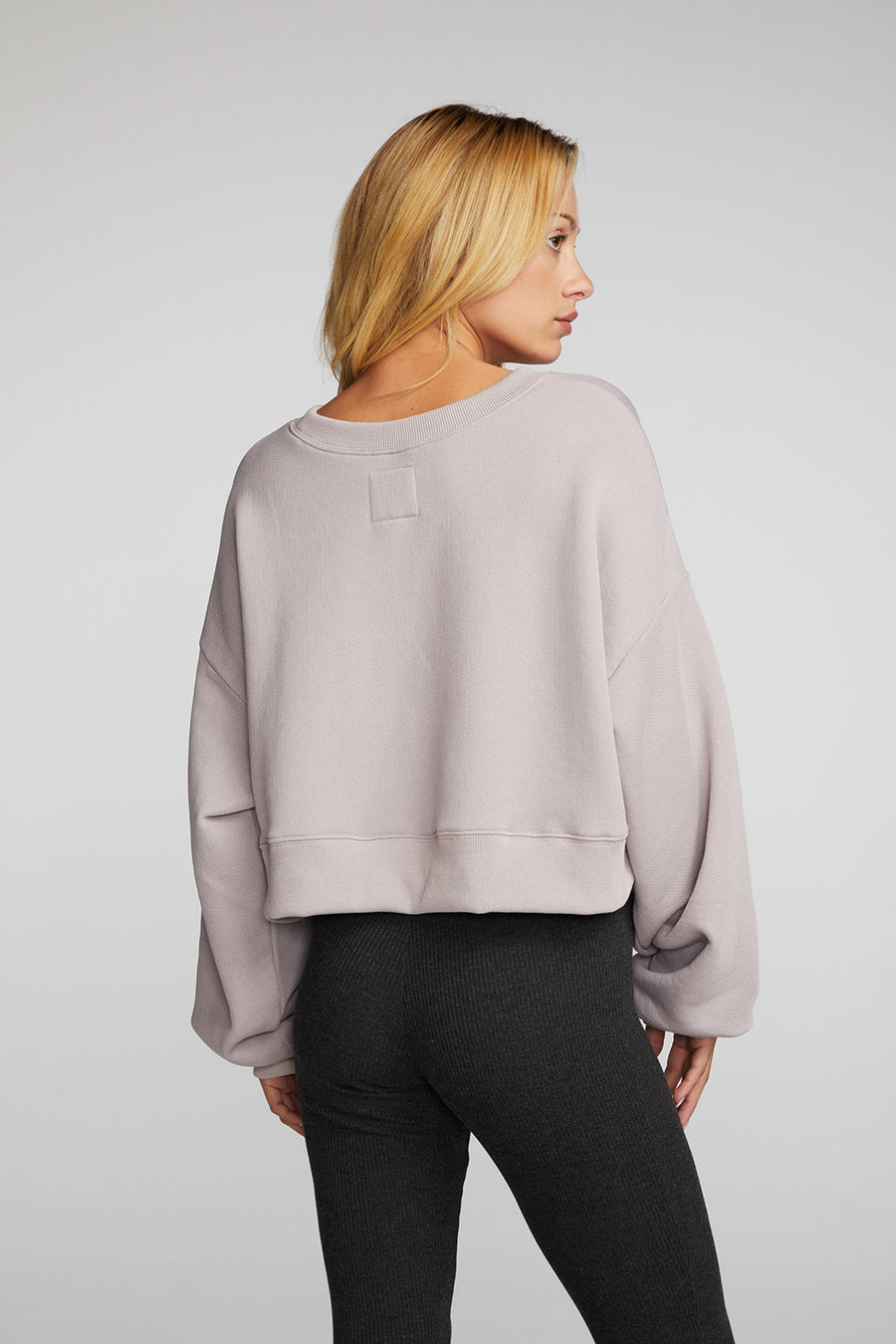Zuma Cotton Terry Cropped Crewneck Pullover Womens chaserbrand