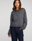 Triblend Half Zip Pullover with Rib Womens chaserbrand