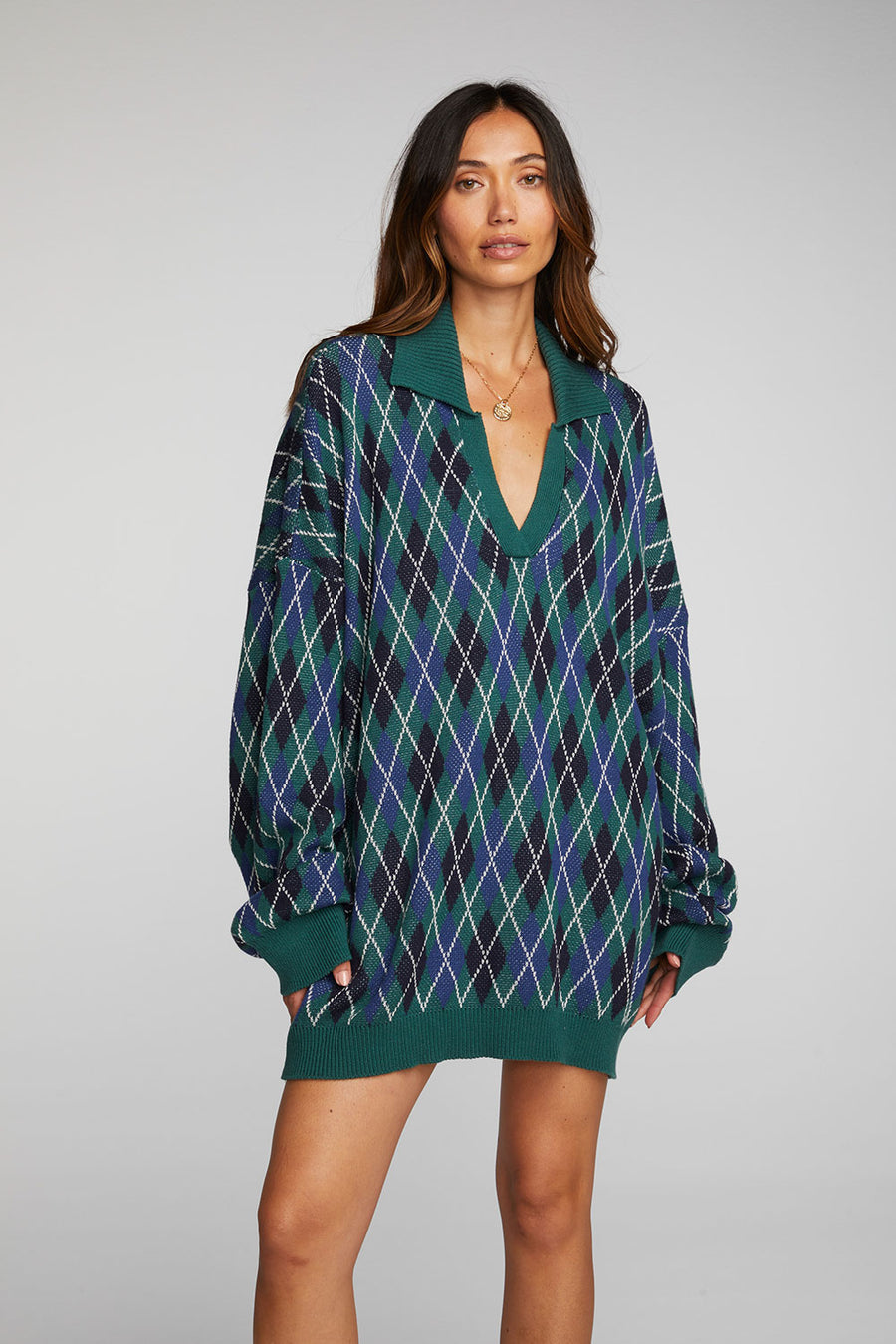 Argyle Knit Sweater Womens chaserbrand