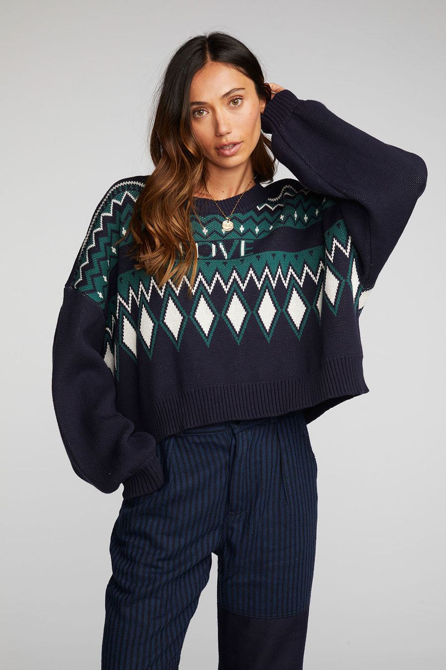 Love Fairisle Knit Sweater Womens chaserbrand