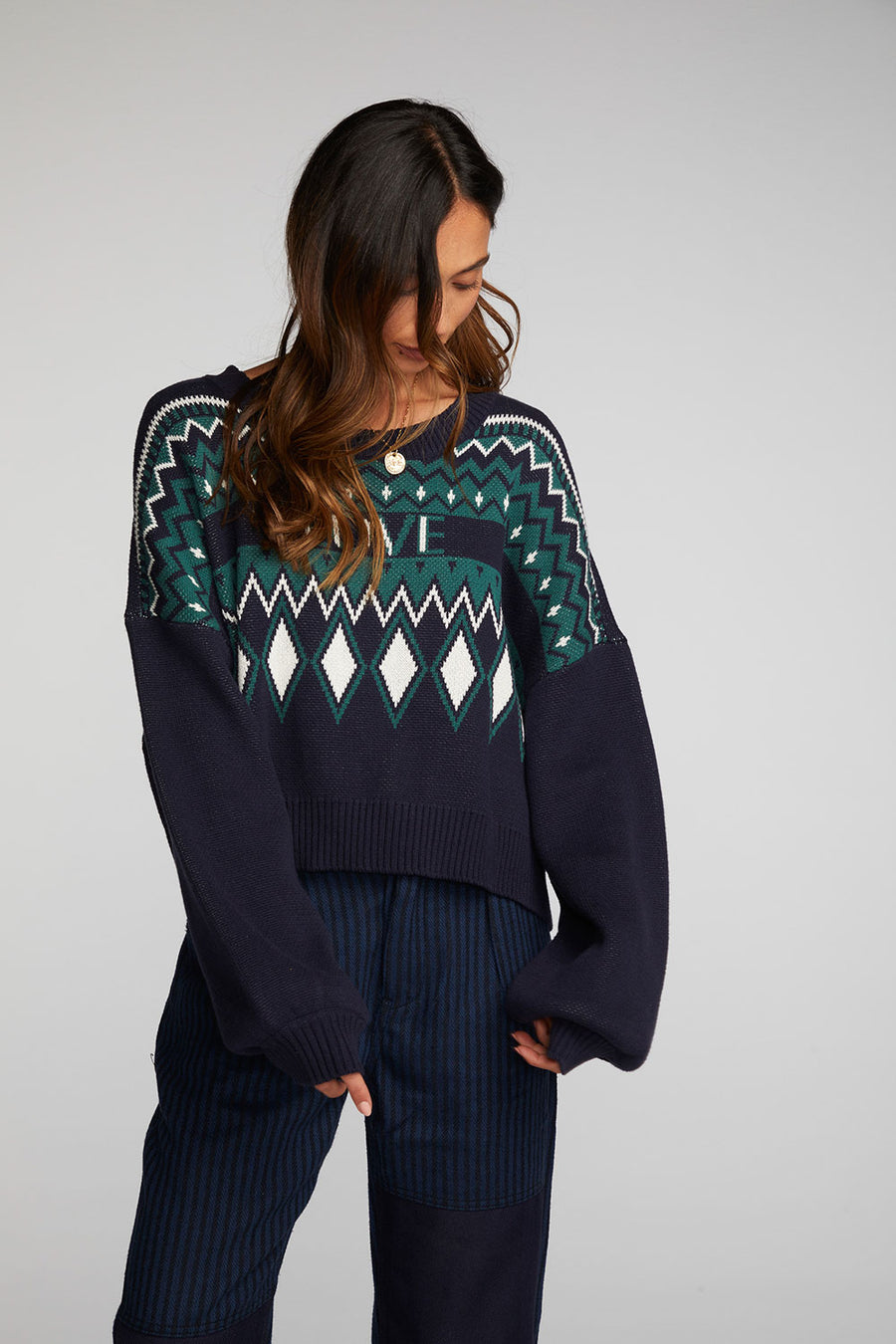 Love Fairisle Knit Sweater Womens chaserbrand