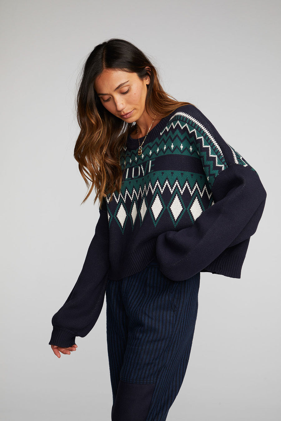 Love Fairisle Knit Sweater Womens chaserbrand