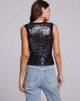Cotton Fleece Embellishment Tank Top with Rib Womens chaserbrand