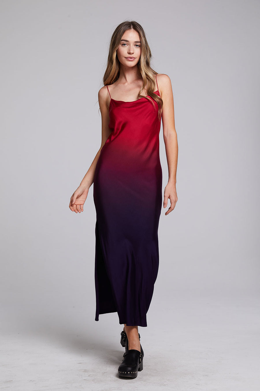 Stretch Silky Woven Midi Slip Dress WOMENS chaserbrand