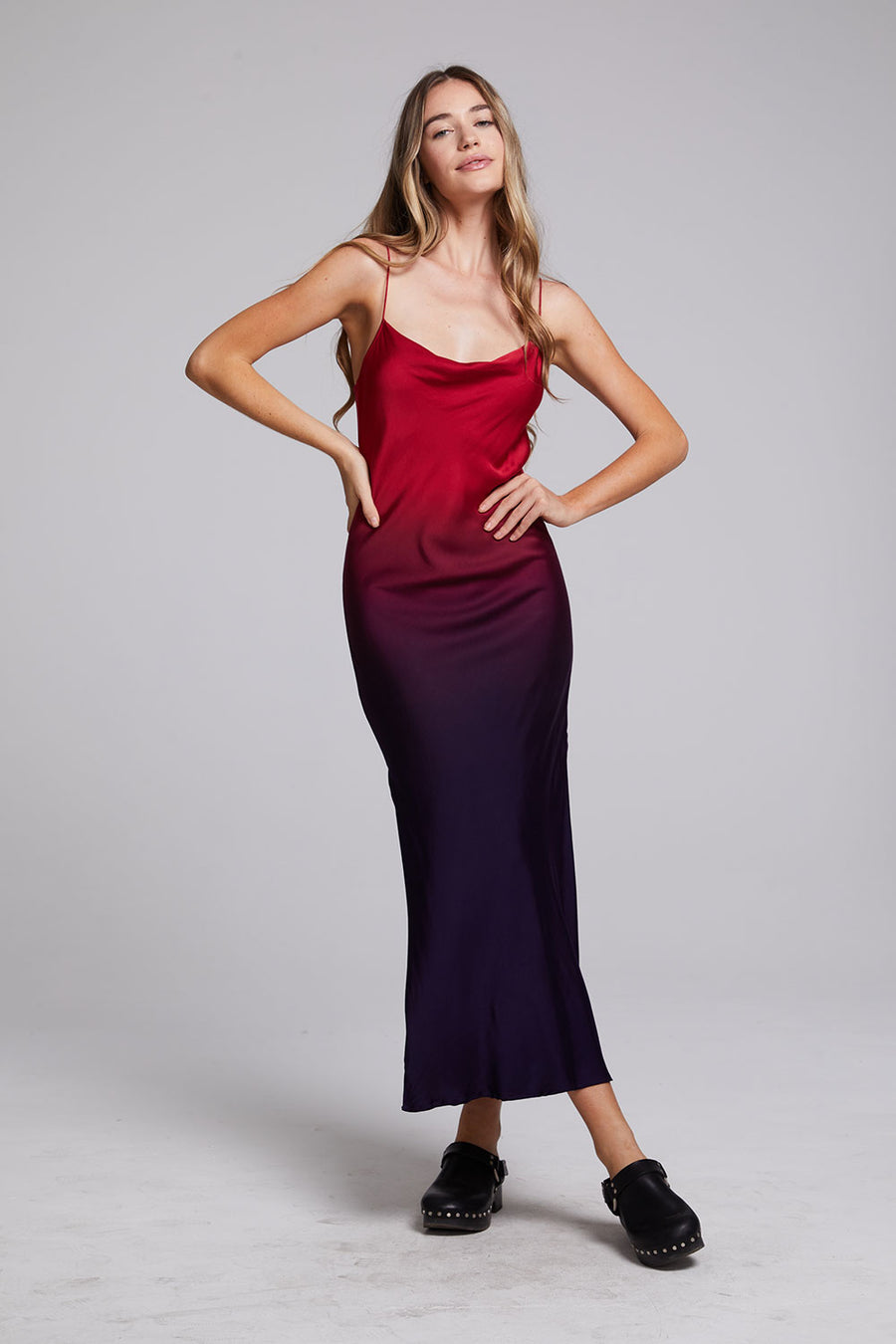 Stretch Silky Woven Midi Slip Dress WOMENS chaserbrand