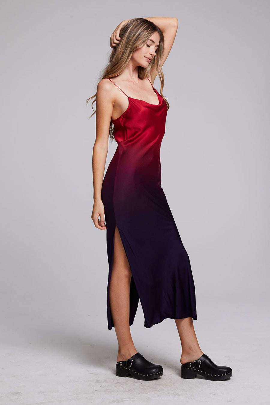 Stretch Silky Woven Midi Slip Dress WOMENS chaserbrand
