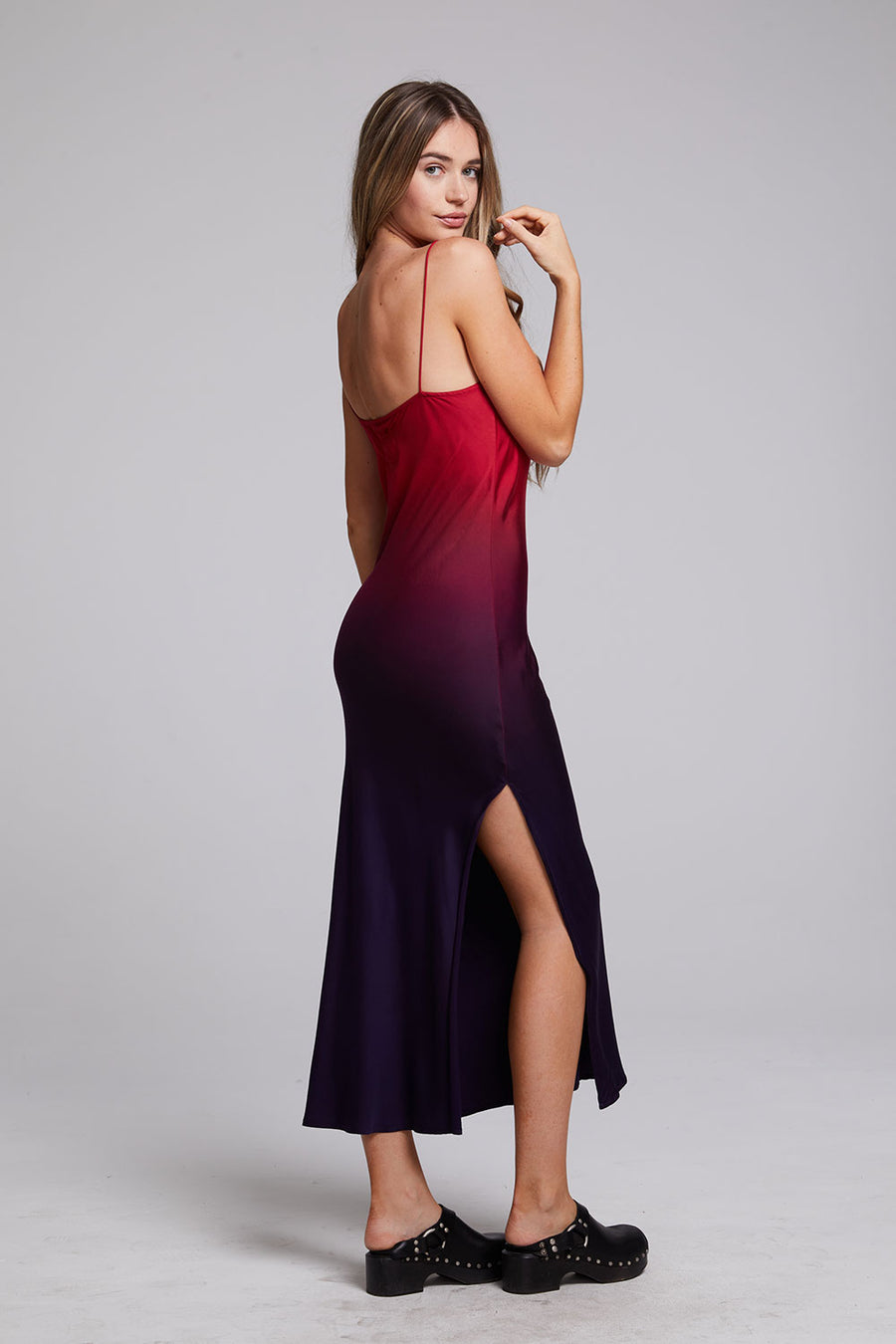 Stretch Silky Woven Midi Slip Dress WOMENS chaserbrand