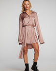 Stretch Silky Woven Shirt Dress Womens chaserbrand