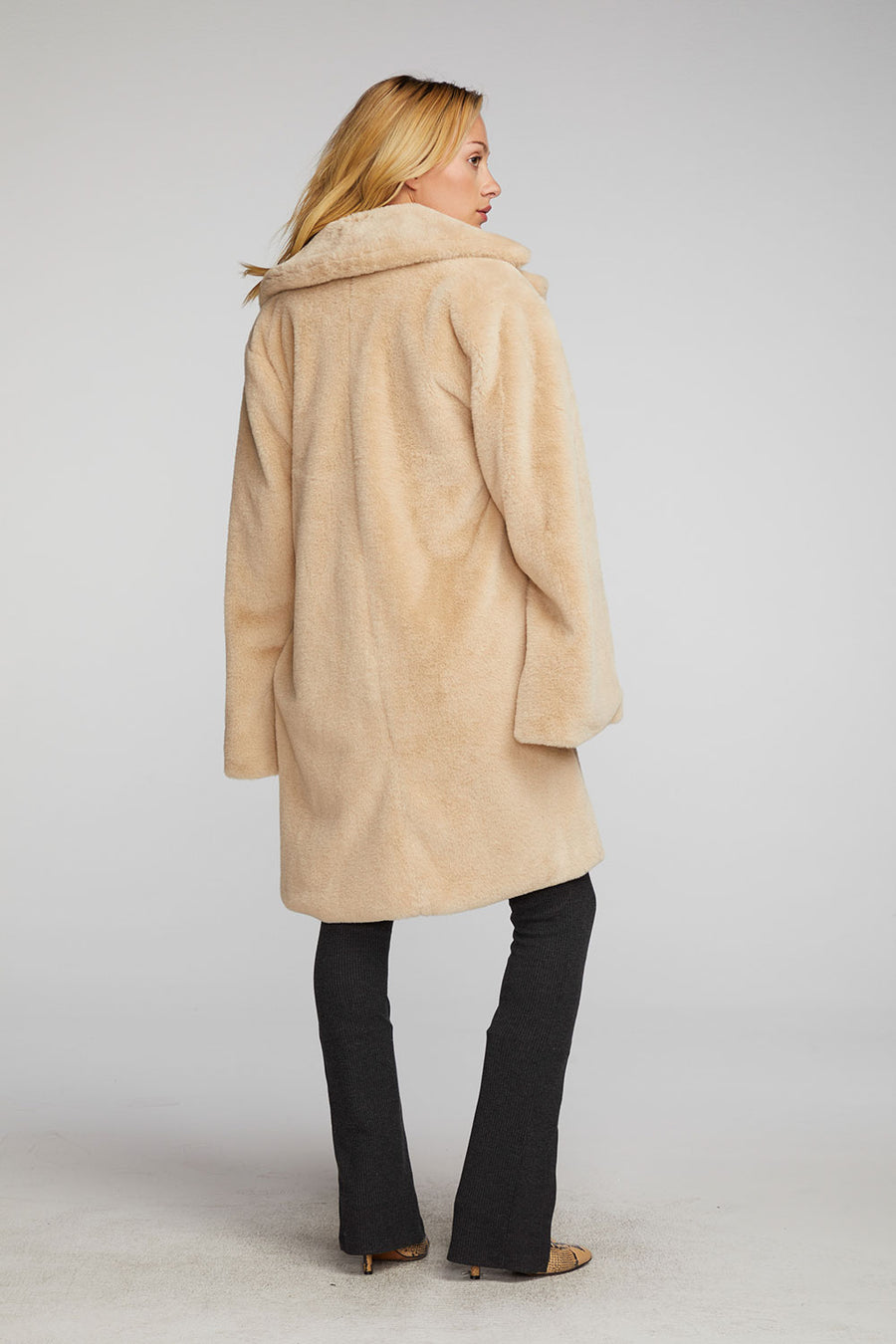 Sequin Faux Fur Coat Womens chaserbrand