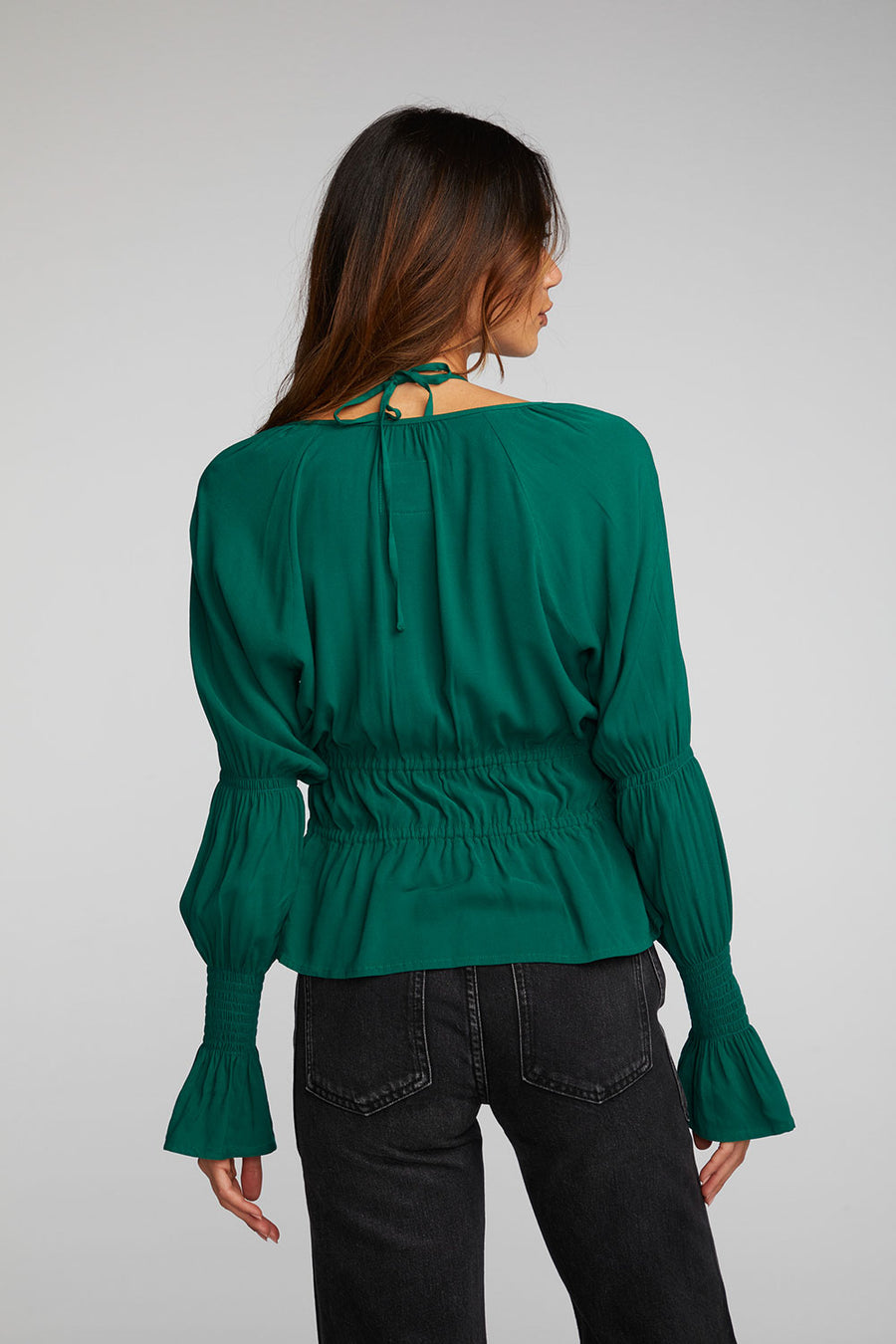 Rayon Woven Deep V Top with Straps Womens chaserbrand