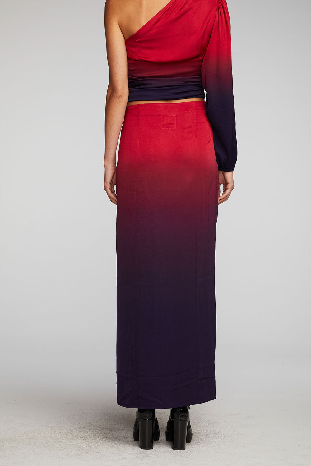 Stretch Silky Woven Midi Skirt Womens chaserbrand