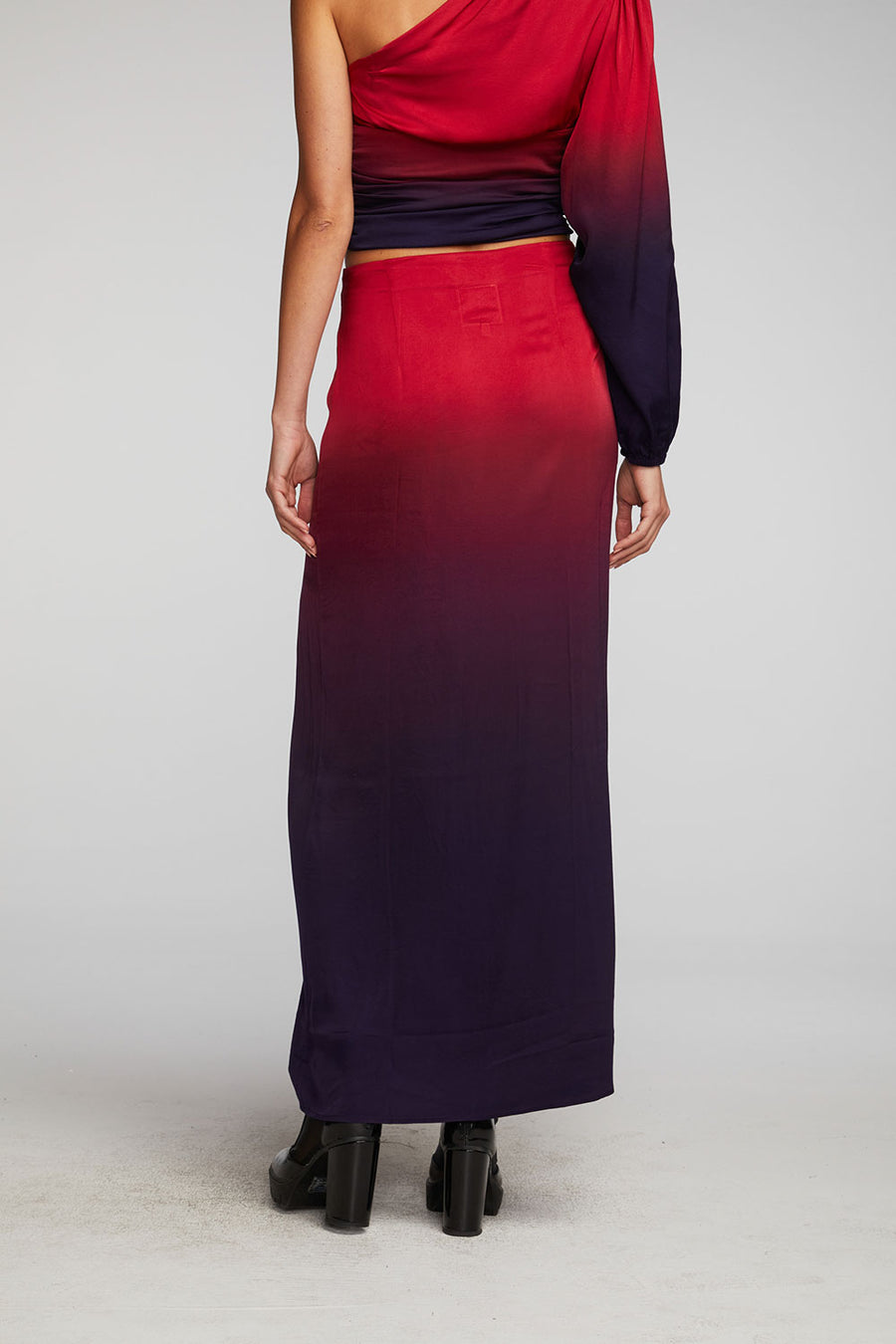 Stretch Silky Woven Midi Skirt Womens chaserbrand