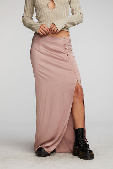 Stretch Silky Woven Midi Skirt Womens chaserbrand