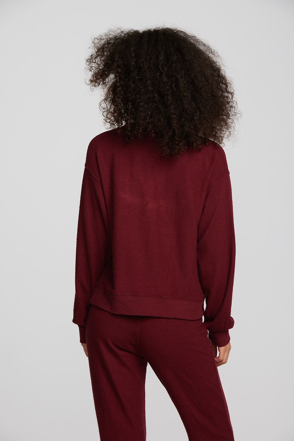 Recycled Bliss Knit Long Sleeve Henley with Rib Womens chaserbrand