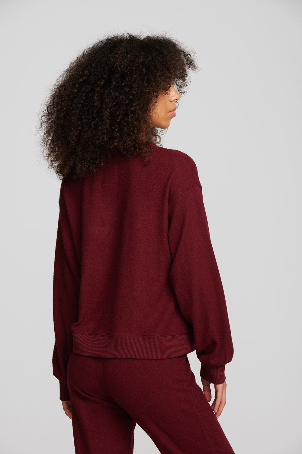 Recycled Bliss Knit Long Sleeve Henley with Rib Womens chaserbrand