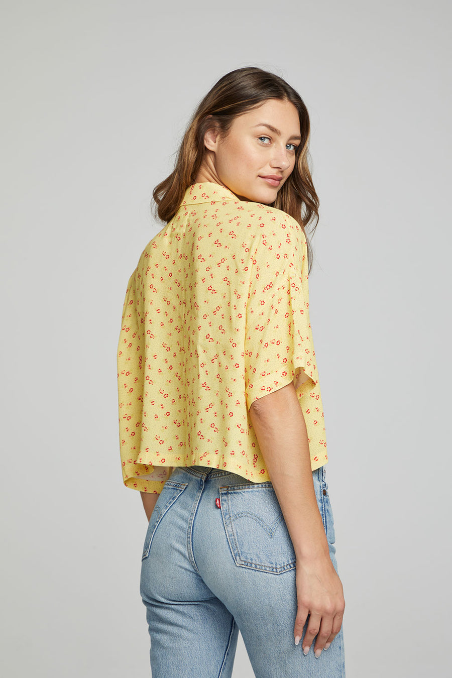 Marine Crop Button Down - Anise Flower WOMENS chaserbrand