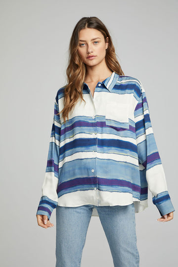 Saville Button Down - Pacific Stripe WOMENS chaserbrand