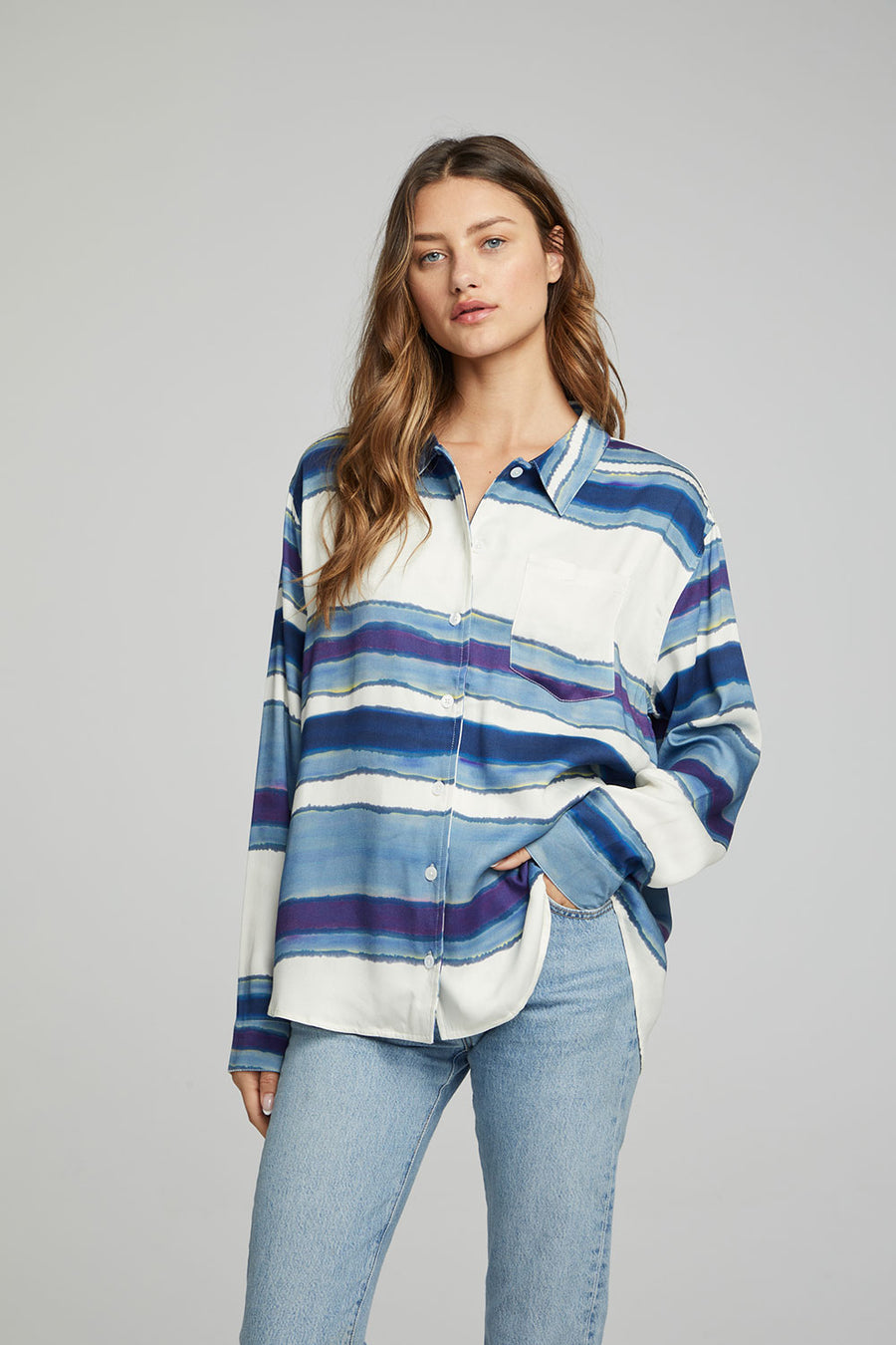 Saville Button Down - Pacific Stripe WOMENS chaserbrand
