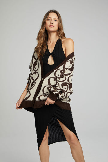 Vibe Cardigan - Black and Coffee WOMENS chaserbrand