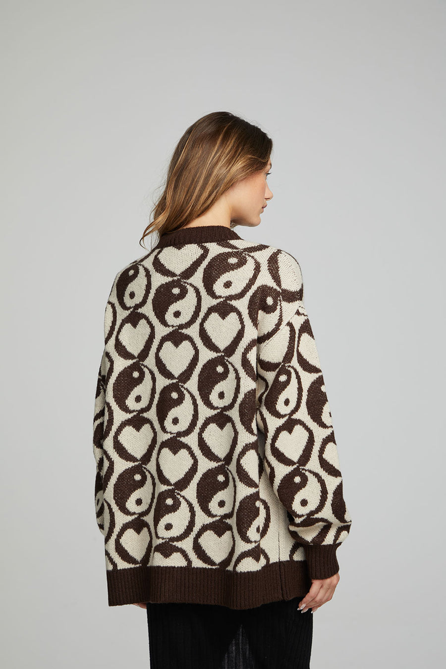 Vibe Cardigan - Black and Coffee WOMENS chaserbrand