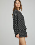 Lesh Long Sleeve - Black and White Stripe WOMENS chaserbrand