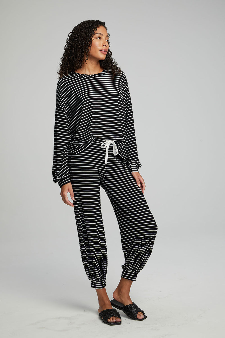 Weekend Joggers - Black and White Stripe WOMENS chaserbrand