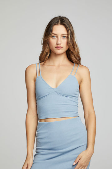 Strand Crop Top - Faded Denim WOMENS chaserbrand