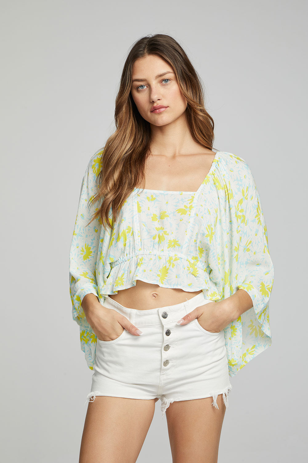 Monarch Crop Top - Daisy Floral Print WOMENS chaserbrand