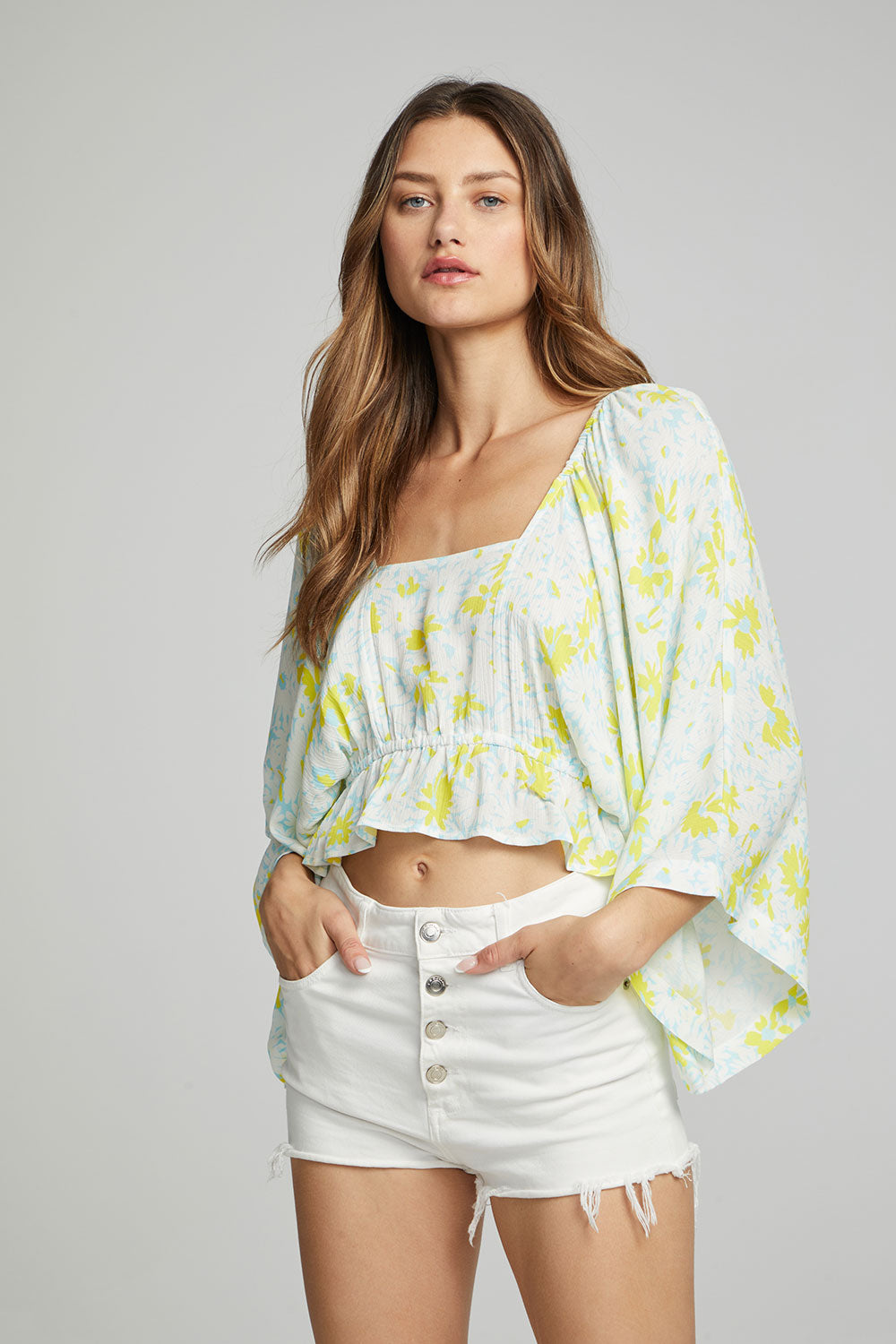 Monarch Crop Top - Daisy Floral Print WOMENS chaserbrand