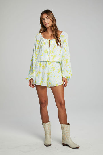 Morrison Romper - Baby Blue Daisy Floral WOMENS chaserbrand
