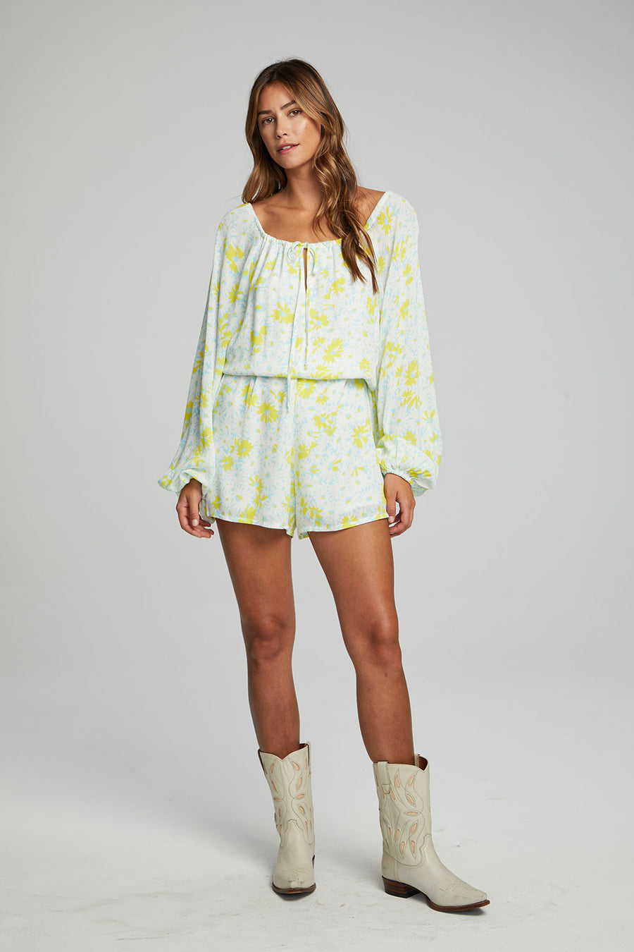 Morrison Romper - Baby Blue Daisy Floral WOMENS chaserbrand