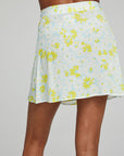 Fleet Wrap Mini Skirt - Baby Blue Daisy Floral WOMENS chaserbrand