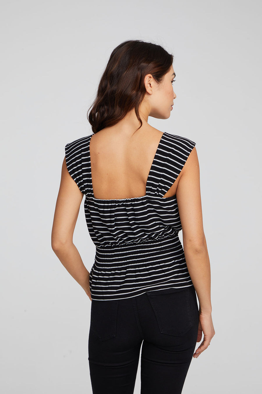 Bayshore Tank Top - Black and White Stripe WOMENS chaserbrand