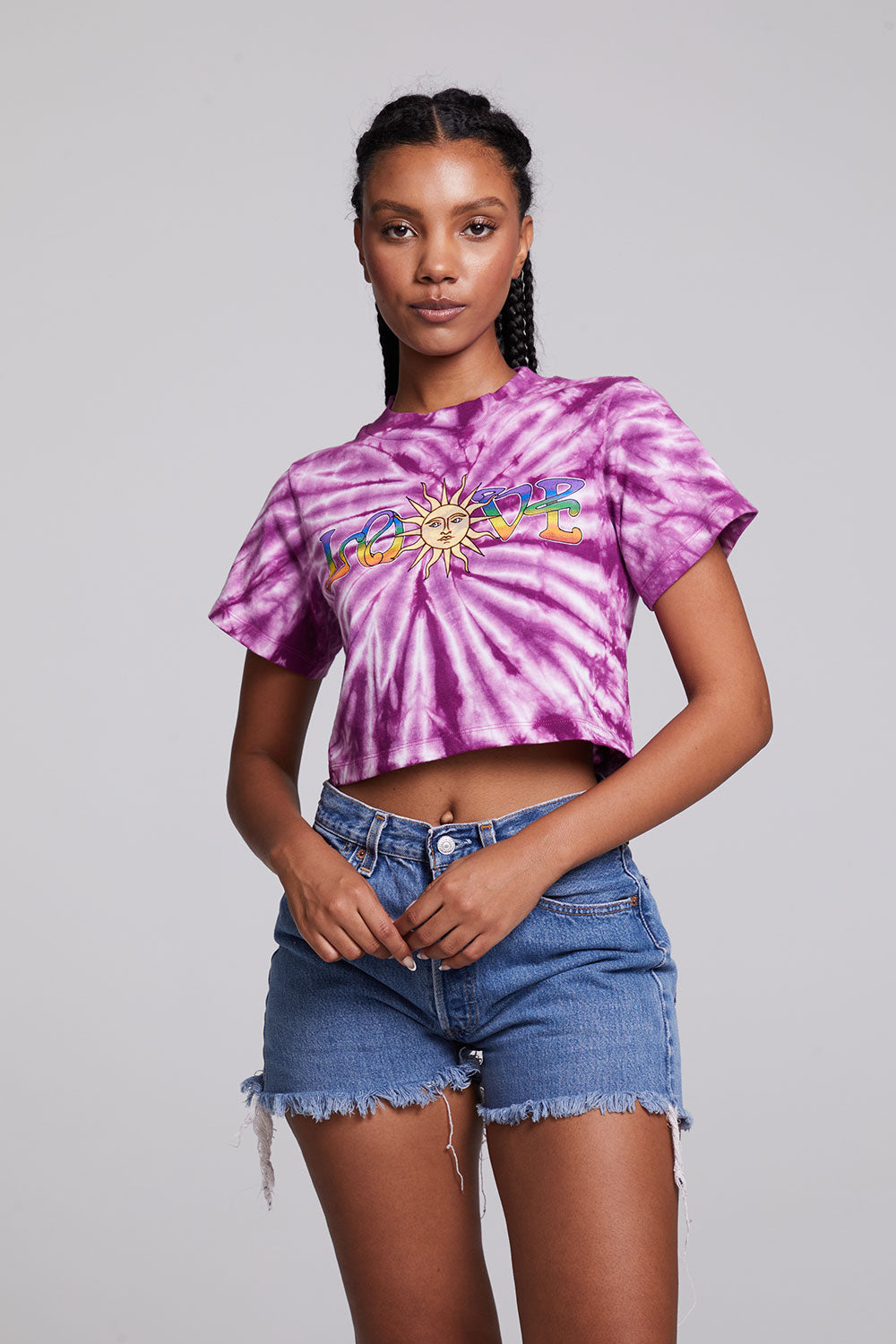 Love Sun Crop Crew Neck Tee WOMENS chaserbrand