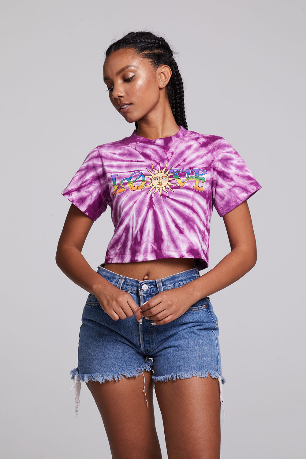 Love Sun Crop Crew Neck Tee WOMENS chaserbrand