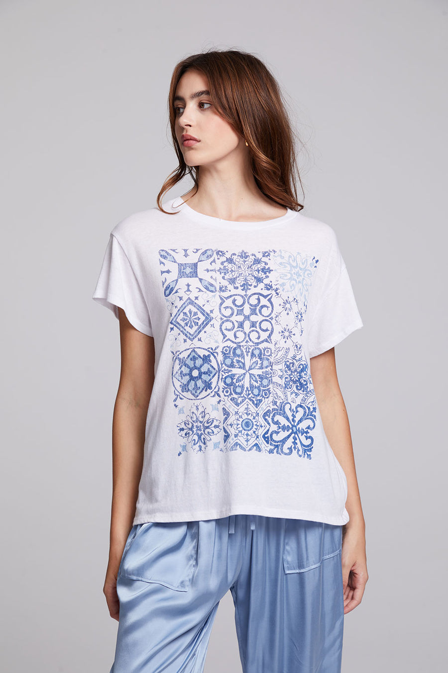 Italian Tiles Crew Neck Tee WOMENS chaserbrand