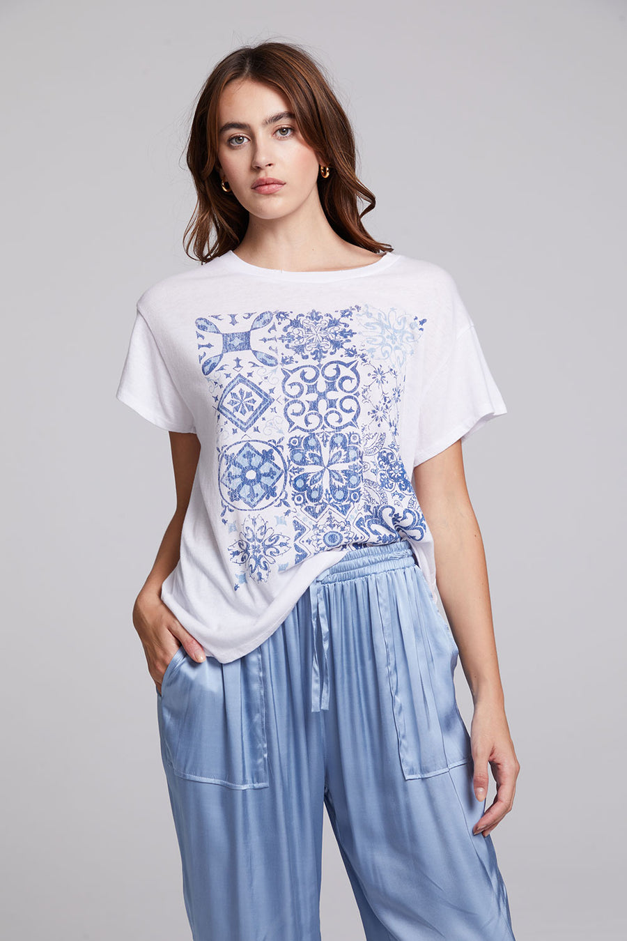 Italian Tiles Crew Neck Tee WOMENS chaserbrand