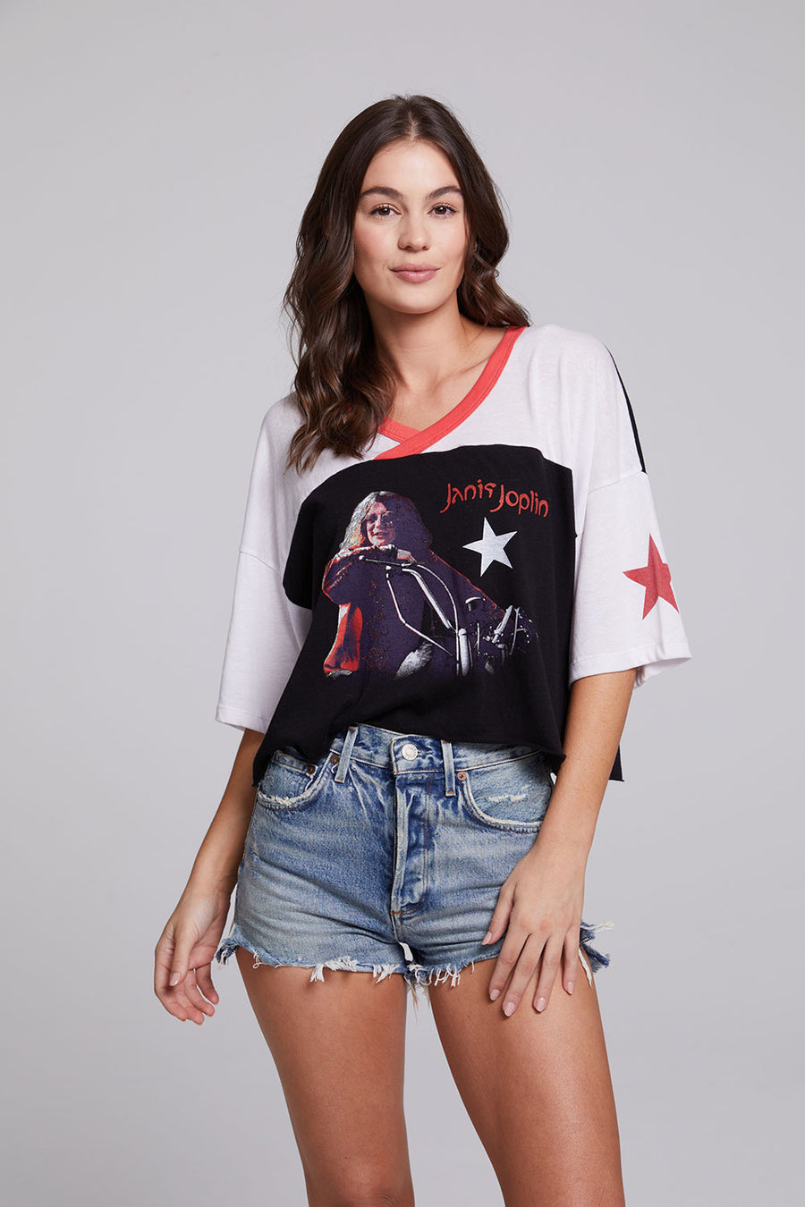Janis Joplin Classic Motorcycle Levi Tee WOMENS chaserbrand