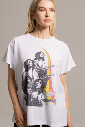 Bob Marley - "Rainbow" Distressed Crew Neck WOMENS chaserbrand