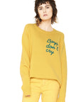 Boys Don’t Cry Cashmere Sweater - Yellow WOMENS chaserbrand