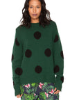 Polka Dot Cashmere Sweater - Forest  & Black WOMENS chaserbrand