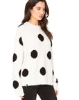 Polka Dot Cashmere Sweater - White & Black WOMENS chaserbrand