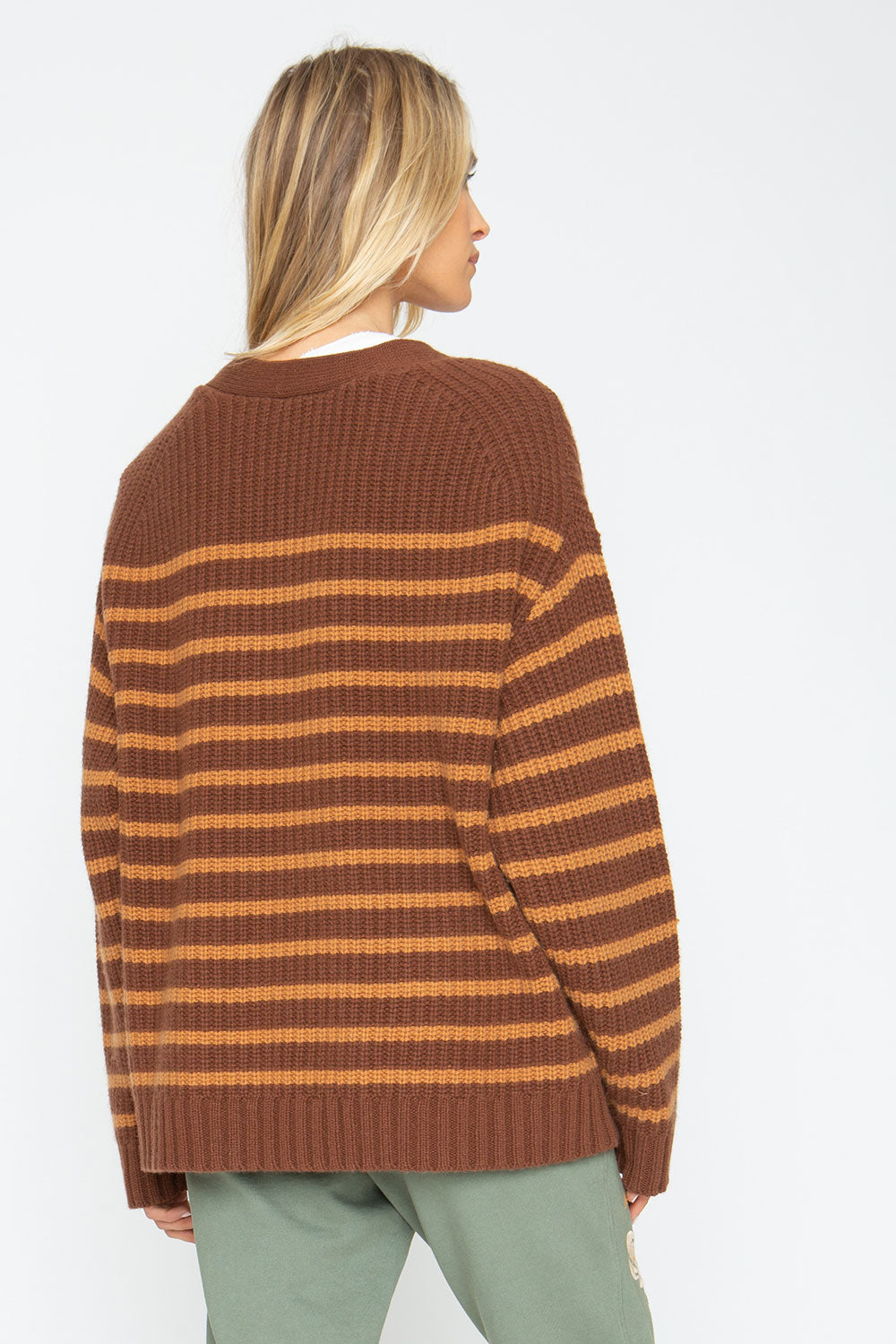 Grandpa Cardigan - Brown Beige Womens chaserbrand