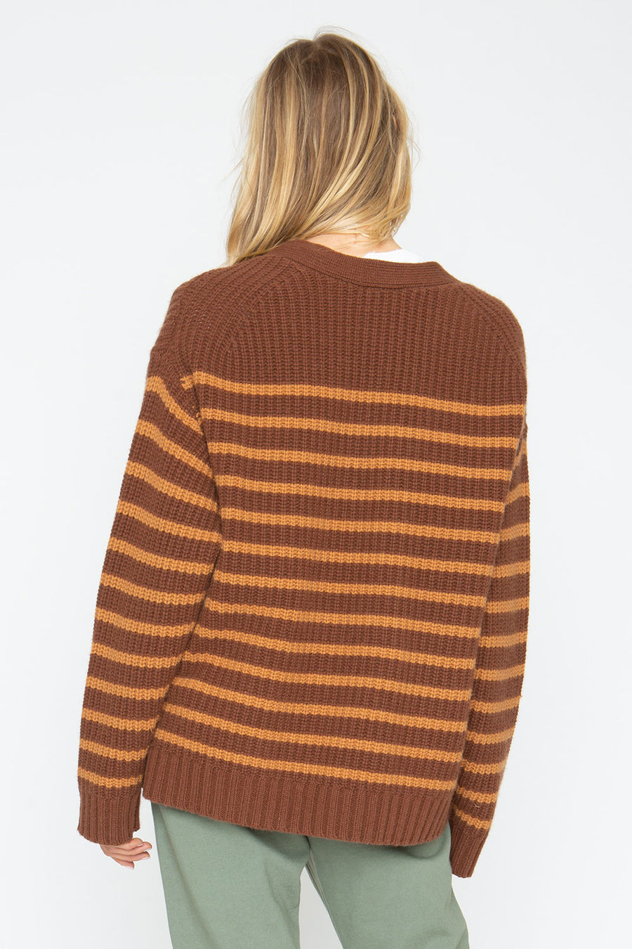 Grandpa Cardigan - Brown Beige Womens chaserbrand